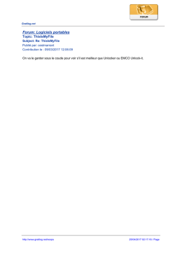 Forum: Logiciels portables