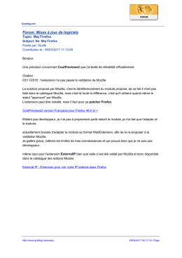 Forum: Mises &agrave; jour de logiciels