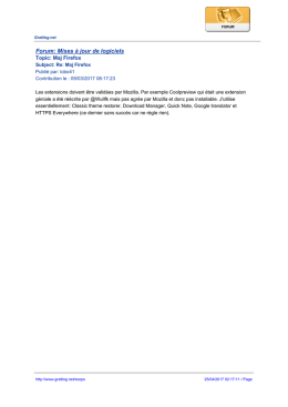 Forum: Mises &agrave; jour de logiciels