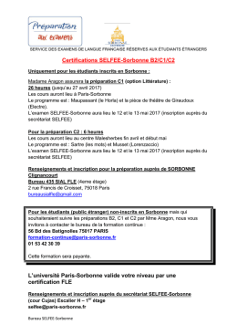 Planning des préparations aux examens Semestre 2