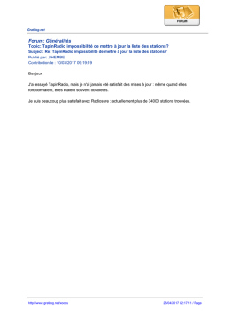 Forum: G&eacute;n&eacute;ralit&eacute;s