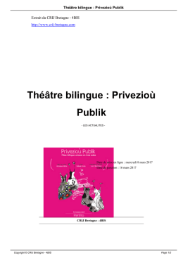 Théâtre bilingue : Privezioù Publik