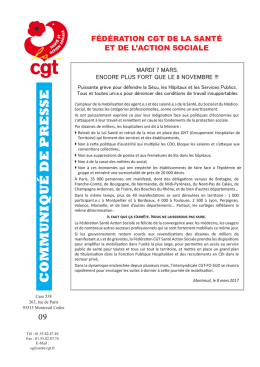 communiqué de presse CGT concernant la grève du 7 mars 2017