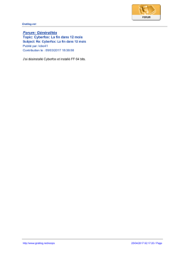 Forum: Généralités