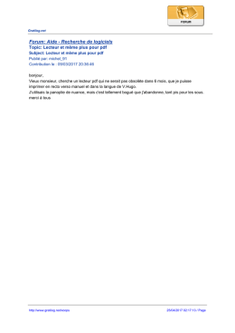 Forum: Aide - Recherche de logiciels