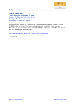 Forum: G&eacute;n&eacute;ralit&eacute;s