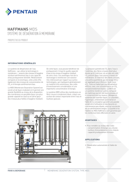 HAFFMANS MDS SYST&Egrave;ME DE D&Eacute;SA&Eacute;RATION &Agrave; MEMBRANE