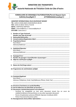 Formulaire de demande d`autorisation - ANAC