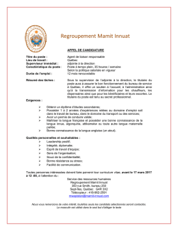 Agent de liaison SAPQC