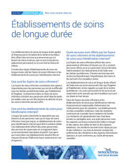 &Eacute;tablissements de soins de longue dur&eacute;e