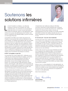 Soutenons les solutions infirmières