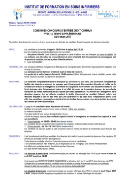 Candidats en Fili&egrave;re 1 &laquo; tiers temps