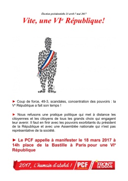 Vite, une VIe République!
