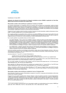 Conseil d`administration du 1er mars 2017