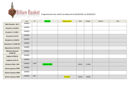 Programmation des matchs du Week