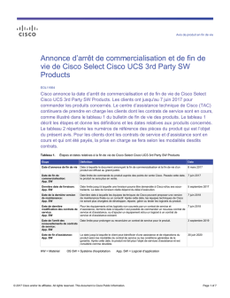 Annonce d`arrêt de commercialisation et de fin de vie de Cisco