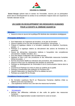 un cadre en developpement des ressources humaines pour la