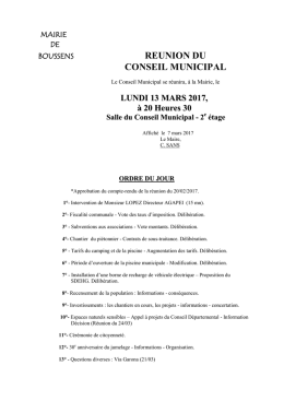 Téléchargez l`ordre du jour