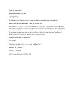 Stage de P&acirc;ques 2017 minis Imagindance