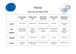 MENUS Du 6 au 10 mars 2017