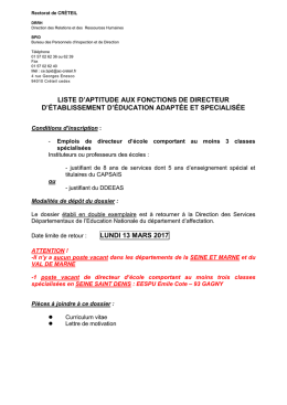 liste d`aptitude au fonctions de directeur d