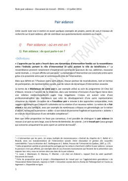 Note sur la pair aidance