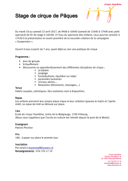 Stage de cirque de P&acirc;ques