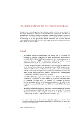 Principales tendances des flux financiers mondiaux