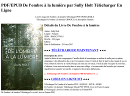 PDF/EPUB De l`ombre &agrave; la lumi&egrave;re par Sully Holt