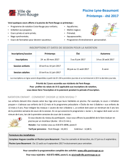 Piscine Lyne-Beaumont Printemps - &eacute;t&eacute; 2017