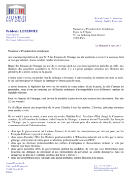 lettre pr&eacute;sident de la r&eacute;publique