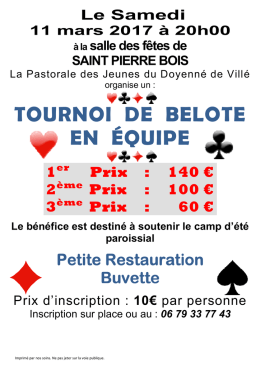 Affiche concour de belote 2017