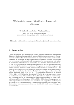 Métaheuristiques pour l`identification de composés