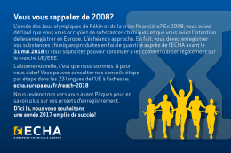 Vous vous rappelez de 2008? - ECHA