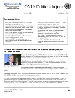 ONU: l`édition dujour