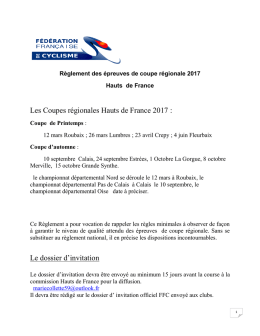 Les Coupes régionales Hauts de France 2017