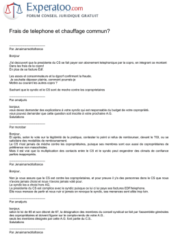 Frais de telephone et chauffage commun?