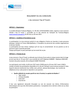 reglement du jeu-concours - Aéroport Toulouse