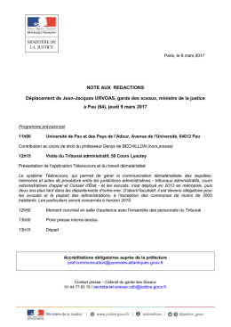 Lire la note - Minist&egrave;re de la Justice &ndash; Presse