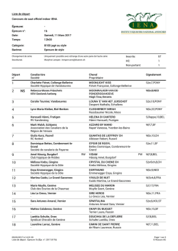 Liste de partants - Starterliste
