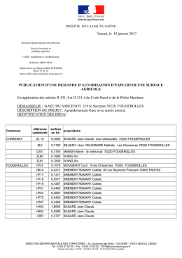 GAEC DU SARCENOT Agrandissement 74 ha entr&eacute;e associ&eacute;