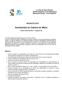 Assistant(e) du Cabinet du Maire - Ville de Saint