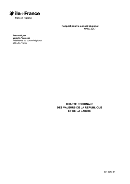 charte regionale des valeurs de la republique et de la laicite
