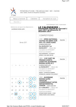 Calendrier Aura 2017