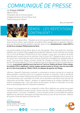 COMMUNIQUÉ DE PRESSE
