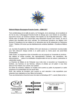 Edito - Journ&eacute;es europ&eacute;ennes des m&eacute;tiers d`art
