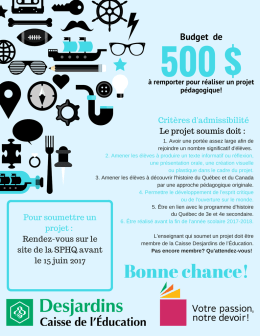 Bonne chance! - Soci&eacute;t&eacute; des professeurs d`histoire du Qu&eacute;bec