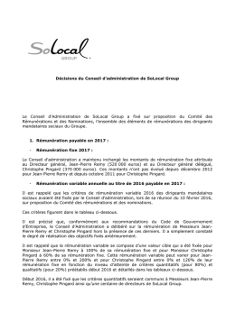 Le Conseil de Surveillance de Wendel, réuni le 7