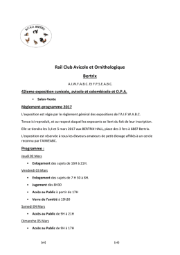 Rail Club Avicole et Ornithologique Bertrix