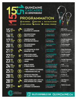 PROGRAMMATION - Quinzaine Cascades
